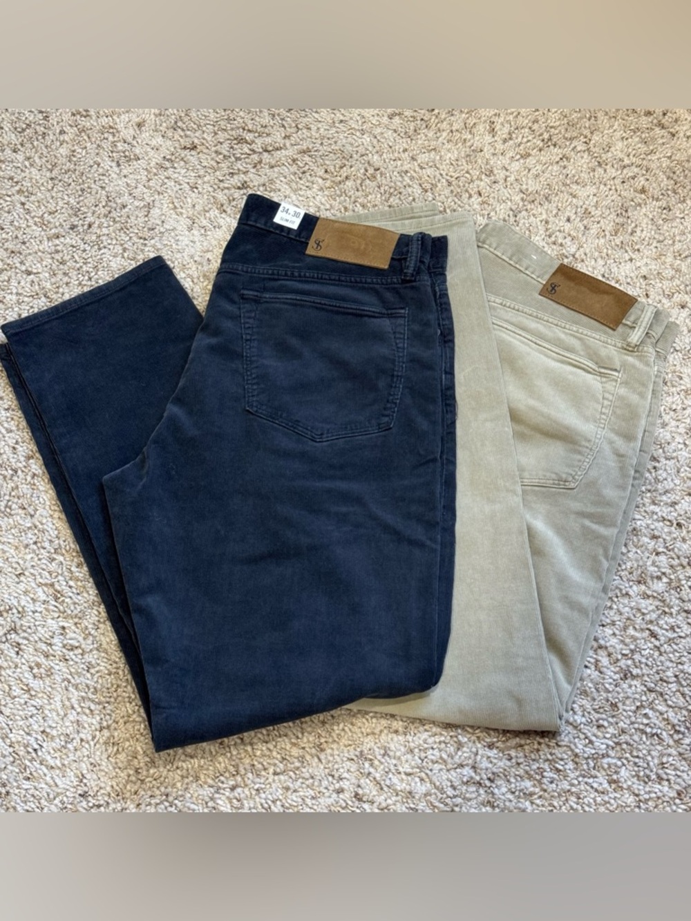 Todd Snyder Men's Corduroy Pants Slim Fit 34 x 30 Lot Navy And Tan $178 each